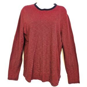 J. Crew Red and Navy Striped Long Sleeve Top Size M Basic Normcore Minimalist